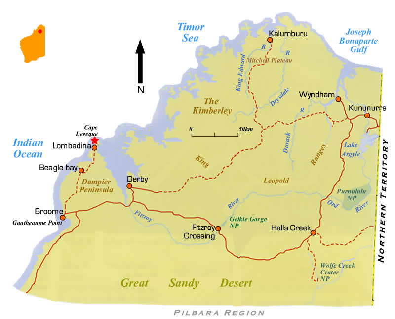 The Kimberley Region Road Map Wa