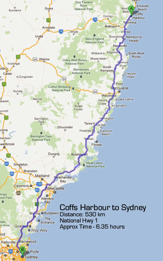 Road Maps Sydney to Brisbane Road Map 2 1