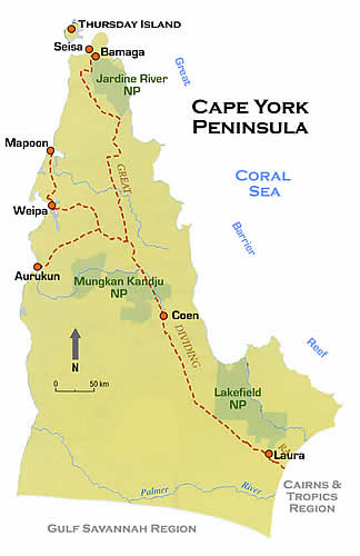 Map of Cape York Peninsula Queensland