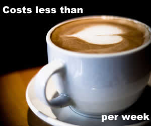 less than 2 cups of coffee per week