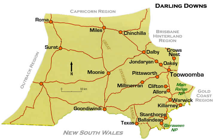 road maps darling downs