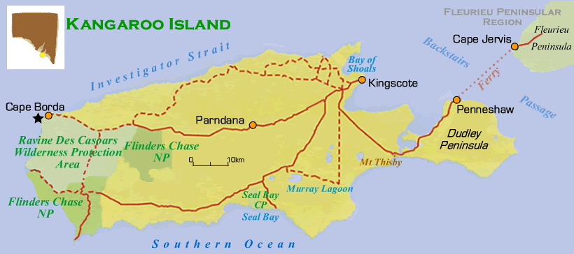 Pět Mírný ruměnec kangaroo island australia map Optimální Měření Tuk
